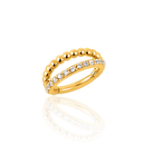 Double Row Beaded & Gemmed Clicker – 14K & 18K Gold