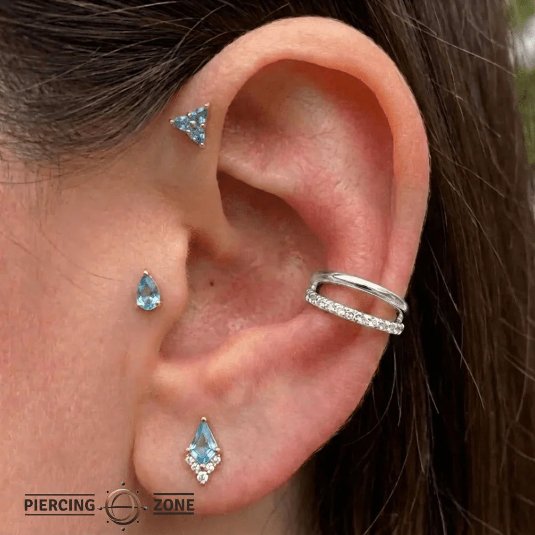 Double Row Gemmed & Classic Clicker – 14K & 18K Gold - piercing - zone.com