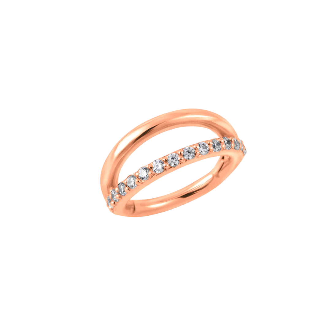 Double Row Gemmed & Classic Clicker – 14K & 18K Gold - piercing - zone.com