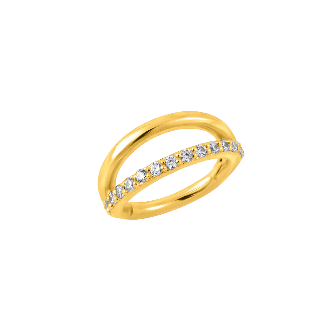 Double Row Gemmed & Classic Clicker – 14K & 18K Gold - piercing - zone.com