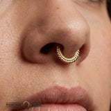 Double Sided Filigree Seamless Ring – 14K Gold Cup & Divot Design - piercing - zone.com