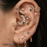 Double Tile Chain – 14K Gold Dual Piercing Connector - piercing - zone.com