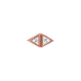 Double Triangle Bezel – 14K Gold Threadless/Threaded End