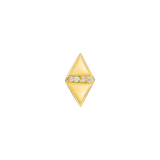 Double Triangle With Gems – 14K/18K Gold Multi - Stone Threadless End - piercing - zone.com