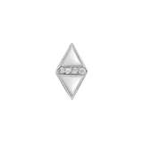 Double Triangle With Gems – 14K Gold Threadless/Threaded End