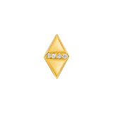 Double Triangle With Gems – 14K Gold Threadless/Threaded End