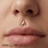 Double V – 14K Gold Threadless/Threaded End - piercing - zone.com