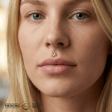 Double V – 14K Gold Threadless/Threaded End - piercing - zone.com