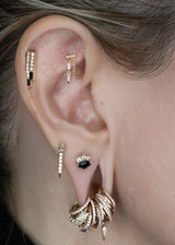 Double Vision Baguette CZ Chain – 14K Gold Threadless End - piercing - zone.com