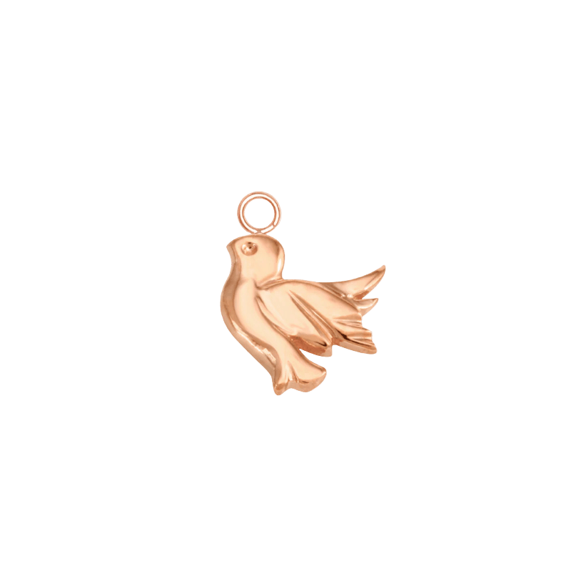 Dove – 14K & 18K Gold Charm - piercing - zone.com