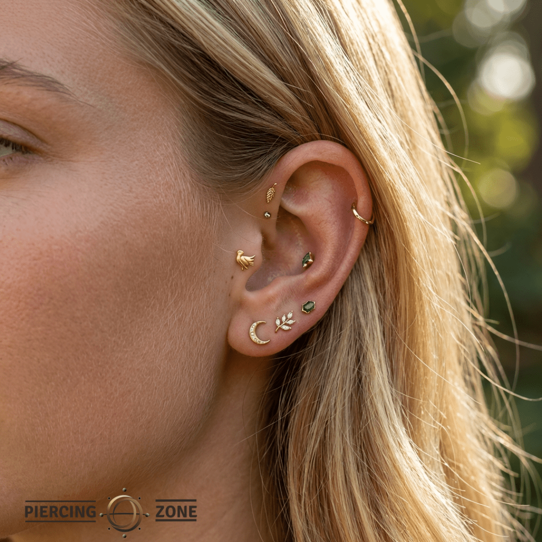 Dove – 14K Gold Threadless/Threaded End - piercing - zone.com