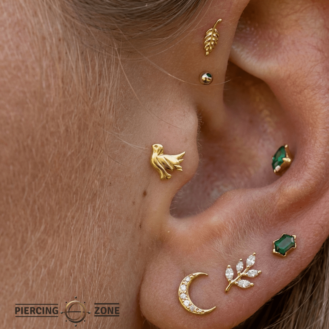 Dove – 14K Gold Threadless/Threaded End - piercing - zone.com