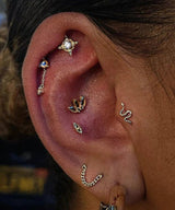Serpent – Sleek Snake 14K Gold Threadless End