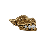 Dragon – 14K Gold Threadless/Threaded End - piercing - zone.com