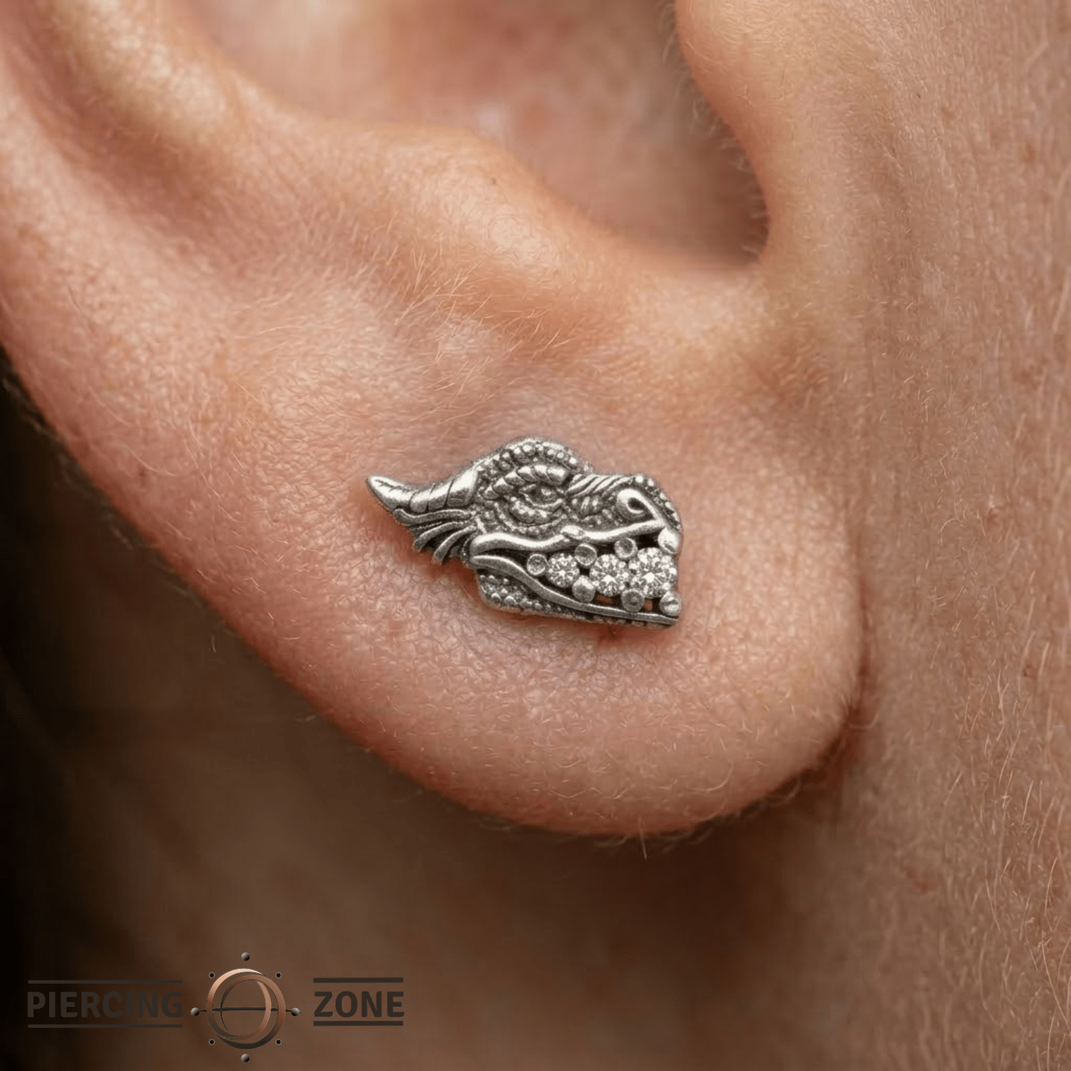 Dragon – 14K Gold Threadless/Threaded End - piercing - zone.com