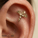 Dragon Sword – 14K Gold Threadless/Threaded End - piercing - zone.com