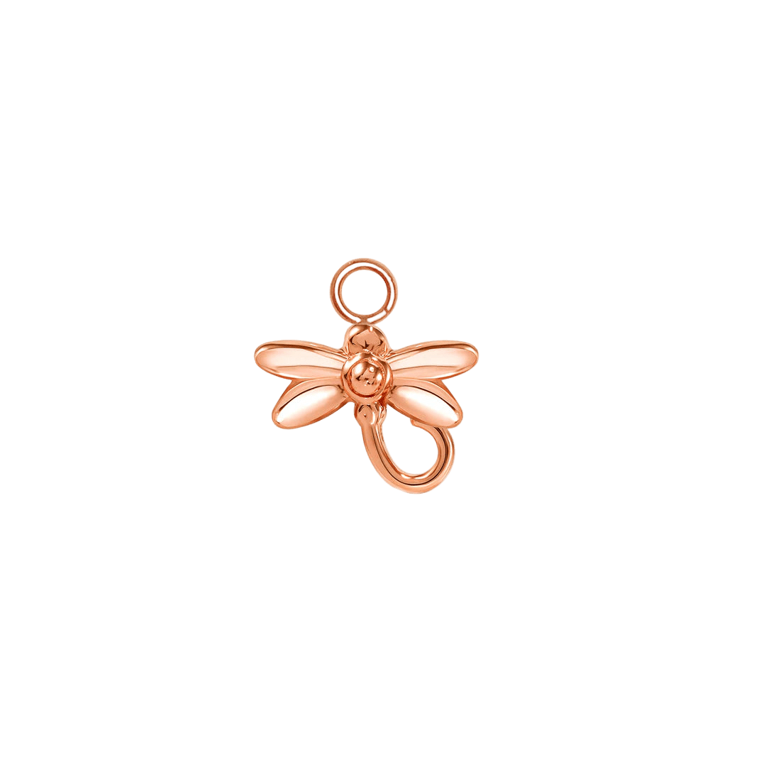 Dragonfly – 14K & 18K Gold Charm - piercing - zone.com