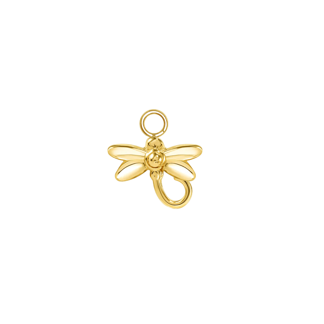 Dragonfly – 14K & 18K Gold Charm - piercing - zone.com