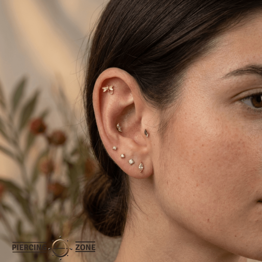 Dragonfly – 14K Gold Threadless/Threaded End - piercing - zone.com