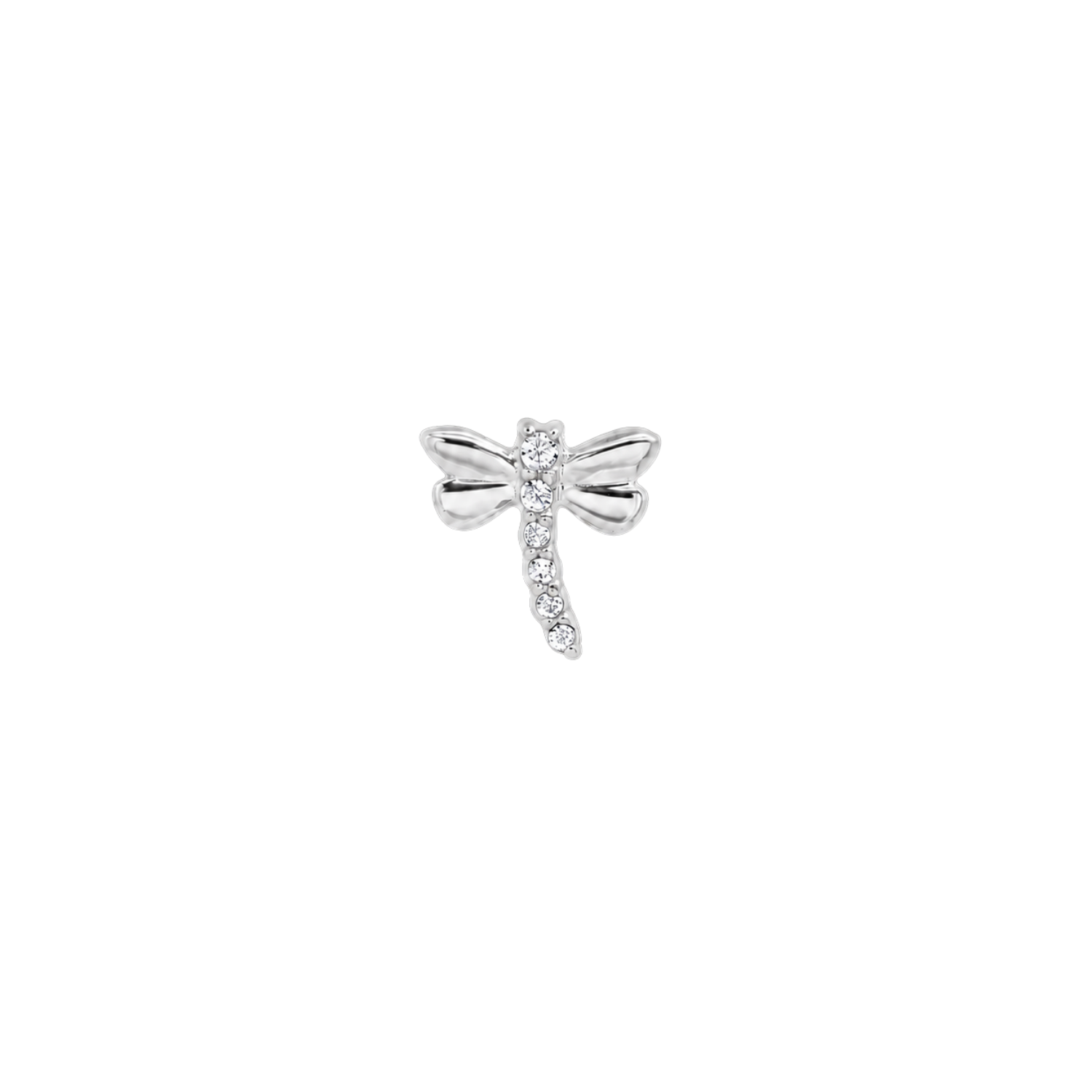 Dragonfly With Gems – 14K Gold Threadless/Threaded End