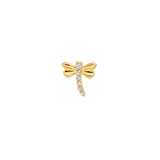 Dragonfly With Gems – 14K Gold Threadless/Threaded End