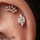 Dream On – Marquise CZ Wing – 14K Gold Threadless End - piercing - zone.com