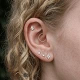 Dream On – Moonstone Quartet – 14K Gold Threadless End - piercing - zone.com