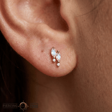 Dreamland – 14K Gold Moonstone & CZ Threadless End - piercing - zone.com
