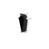 Drop Dead Gorgeous – Black CZ Coffin – 14K Gold Threadless End - piercing - zone.com