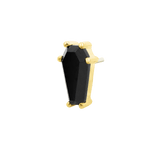 Drop Dead Gorgeous – Black CZ Coffin – 14K Gold Threadless End - piercing - zone.com
