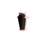 Drop Dead Gorgeous – Black CZ Coffin – 14K Gold Threadless End - piercing - zone.com