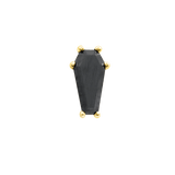 Drop Dead Gorgeous – Black CZ Coffin – 14K Gold Threadless End - piercing - zone.com