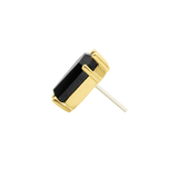 Drop Dead Gorgeous – Black CZ Coffin – 14K Gold Threadless End - piercing - zone.com