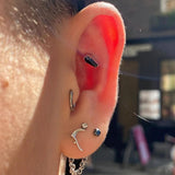 Drop Dead Gorgeous – Black CZ Coffin – 14K Gold Threadless End - piercing - zone.com