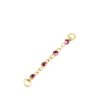 Dual Garnet Rhodolite Chain – 18K Gold Piercing Chain - piercing - zone.com