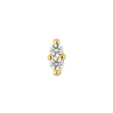 Duo – 18K Gold Double Faceted Gem Threadless End - piercing - zone.com