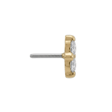 Duo – 18K Gold Double Faceted Gem Threadless End - piercing - zone.com