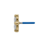 Duo - 18K Yellow Gold Lab Diamond Threadless End - piercing - zone.com