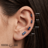 Duo Gem - 18K Gold Genuine Gem Threadless/Threaded End - piercing-zone.com