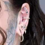 Dystrikt – 14K Gold Amethyst Threadless End - piercing - zone.com