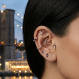 Dystrikt – 14K Gold Amethyst Threadless End - piercing - zone.com