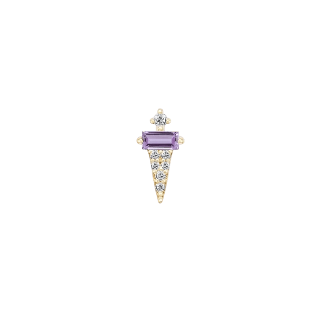 Dystrikt – 14K Gold Amethyst Threadless End - piercing - zone.com