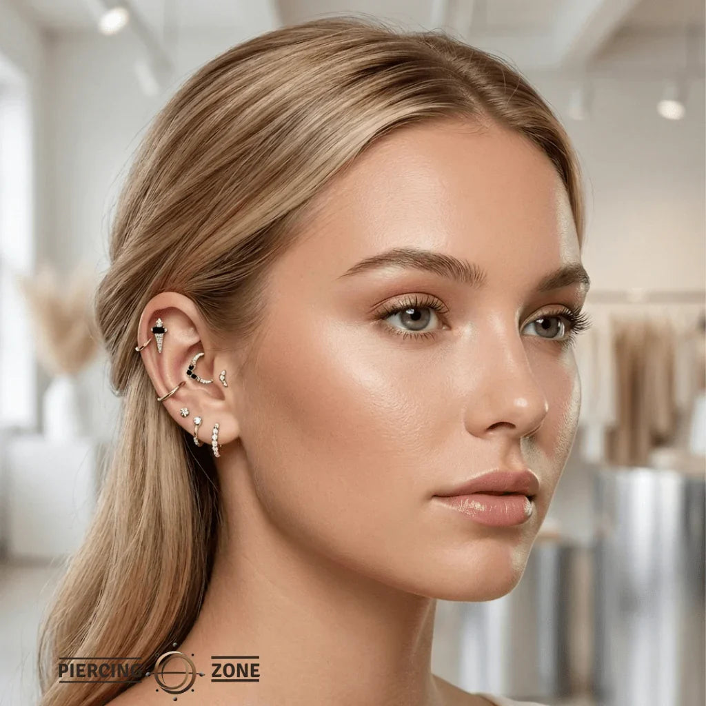 Dystrikt – 14K Gold Black Spinel Threadless End - piercing - zone.com