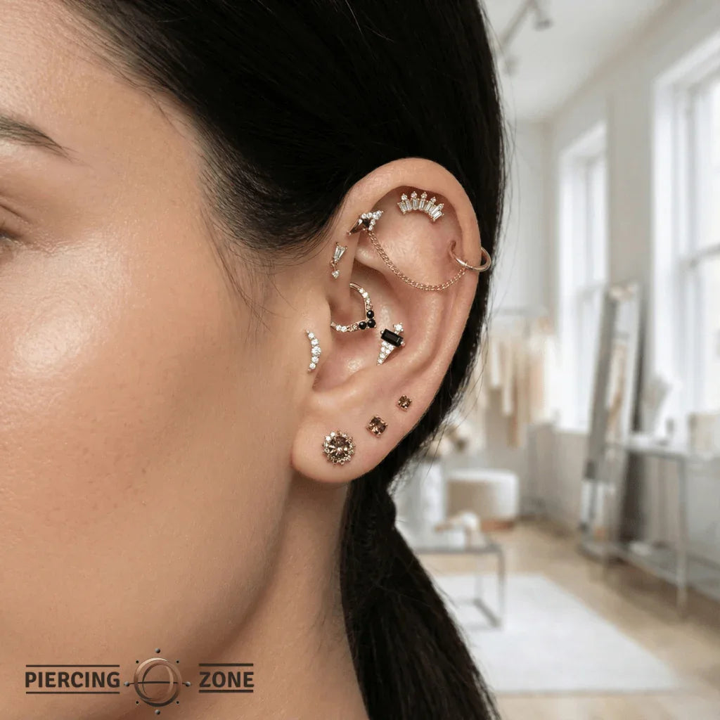 Dystrikt – 14K Gold Black Spinel Threadless End - piercing - zone.com