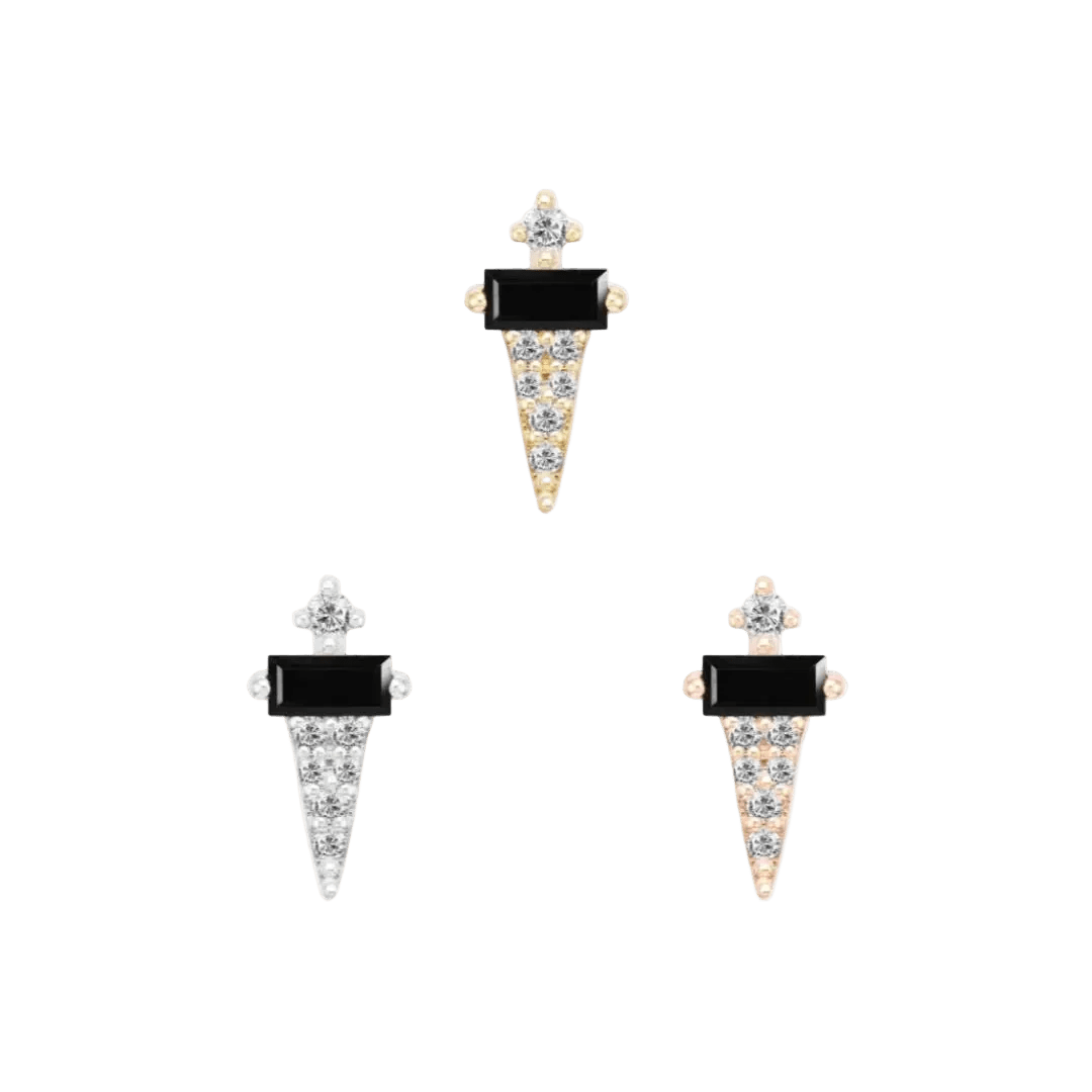 Dystrikt – 14K Gold Black Spinel Threadless End - piercing - zone.com