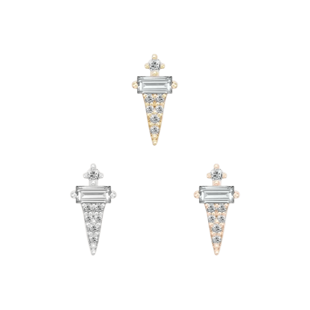 Dystrikt – 14K Gold CZ Threadless End - piercing - zone.com