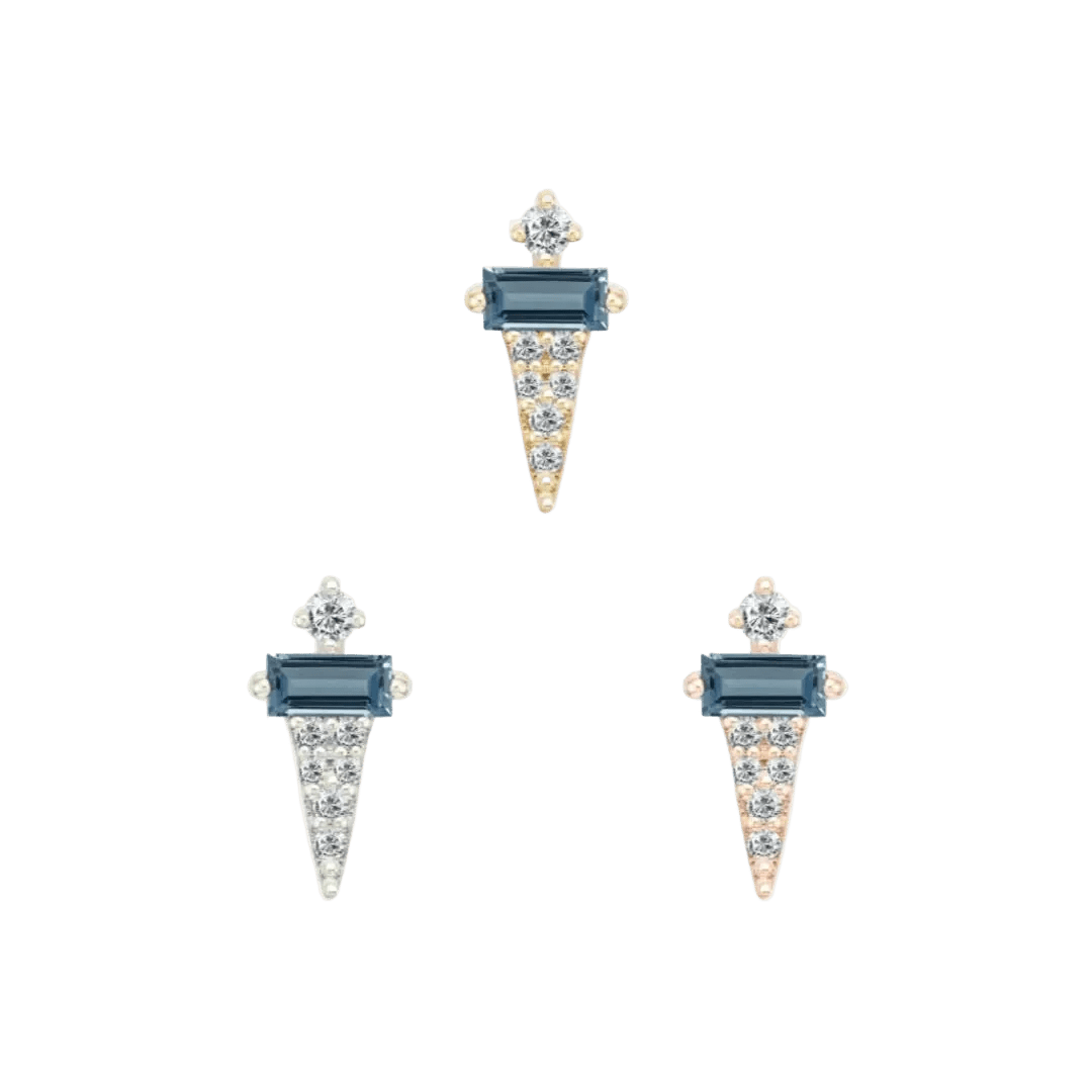 Dystrikt – 14K Gold London Blue Topaz Threadless End - piercing - zone.com