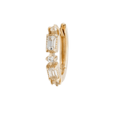 EUPHORIA - WHITE SAPPHIRE - SOLID 14KT GOLD HUGGIE piercing-zone.com