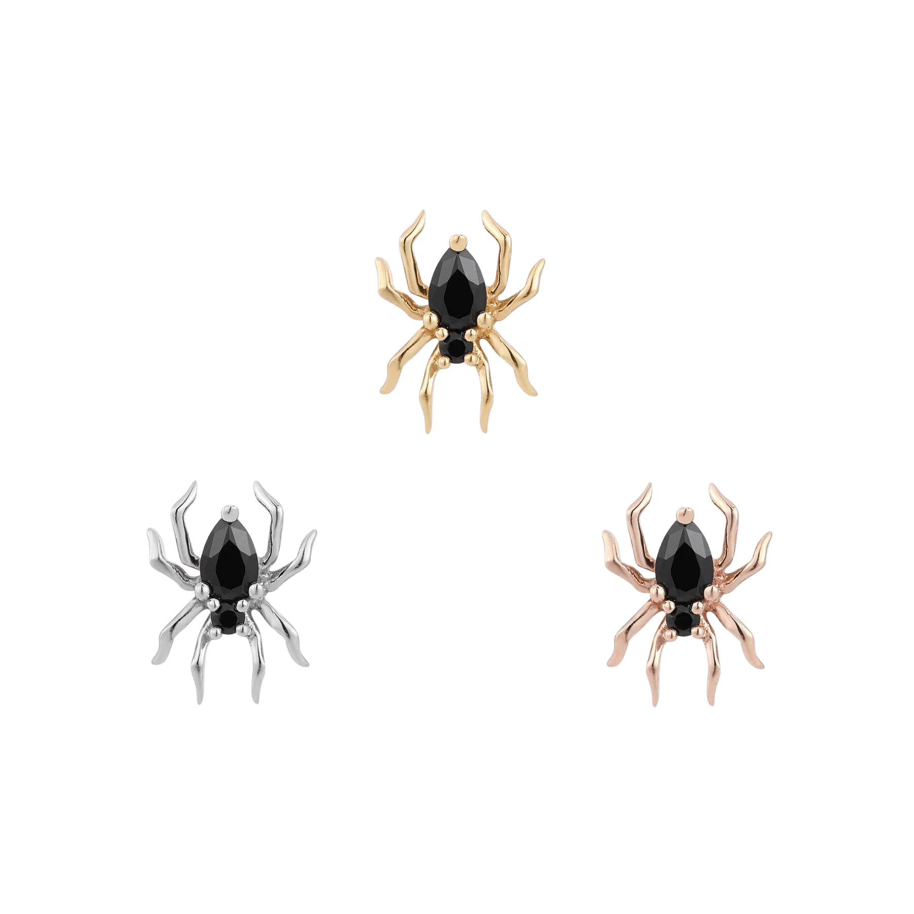 ARACHNE - BLACK SPINEL - THREADLESS END piercing-zone.com