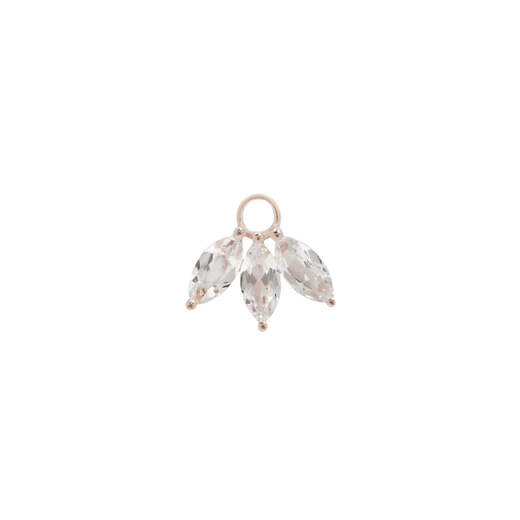 MOET CHARM 14KT SOLID GOLD + WHITE TOPAZ piercing-zone.com